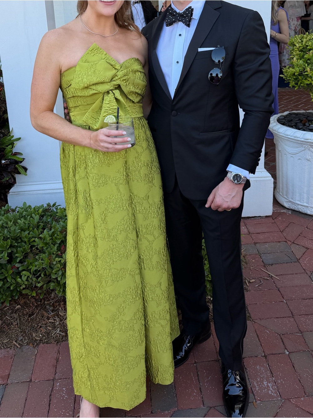 Tuckernuck Strapless Bow-Front Midi Dress in Chartreuse - Picture 6 of 6